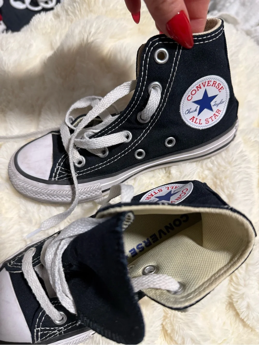 Converse Kids Black and White High-Top Canvas Sneakers